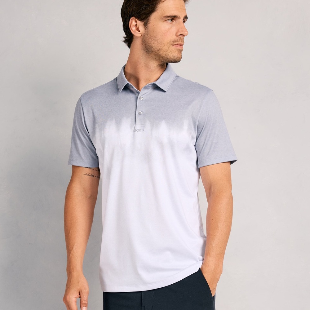 BOEN men’s Bleach Block Polo size L